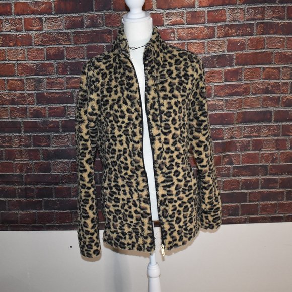 Leopard Sherpa Coat - Picture 1 of 3
